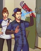 Leaky Pipes Badge - Quinn's Aquarium