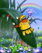 Leafy Water Slide Badge - Rainy Day Spider Solitaire HD