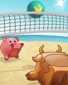 Volley Ball Badge - Stack'em HD