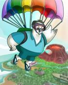 Parachuting Around the Island Badge - Snowbird Solitaire