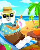 Snowbird Solitaire Beach Bum Bear Badge