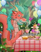 Tea & Dragons Badge - Mahjong Garden HD