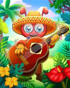 Grant on Guitarron Mariachi Festival Badge