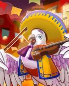 Sir Burnaby on Violin Mariachi Festival Badge