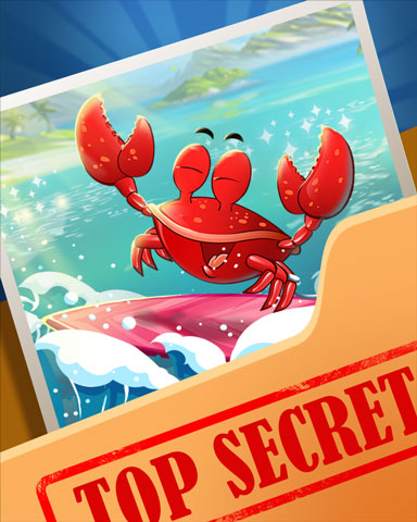 Surfing Crab Top Secret Badge
