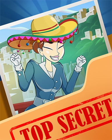 Pam in Mexico Top Secret Badge
