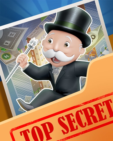 Mr. Monopoly Running Top Secret Badge