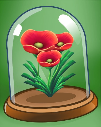 Triple Red Flowers Badge - Garden Blast
