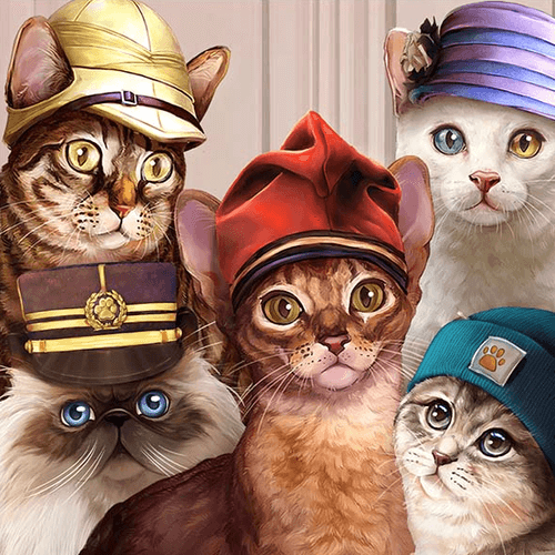 Cats in Hats Badge Collection
