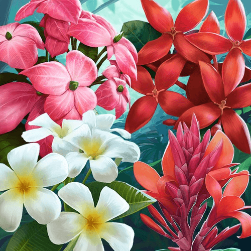 Tropical Flowers Badge Collection Week Five