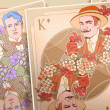 Art Nouveau Cards Badge Collection